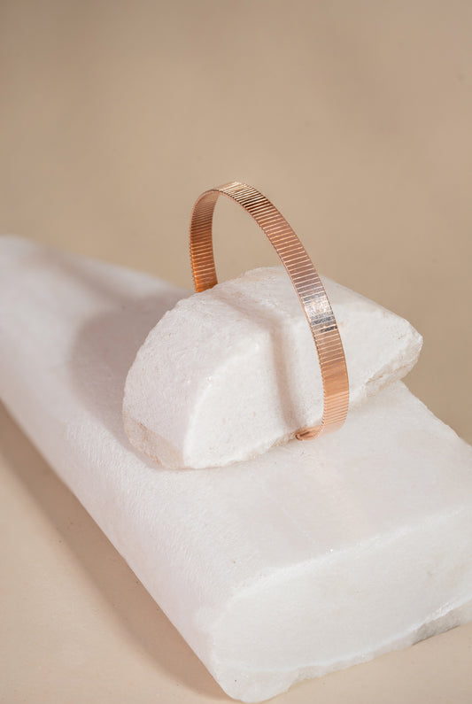 Rose gold plain open kada bracelet