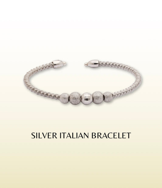 silver beads bracelet