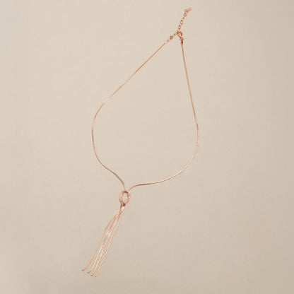 Knot Design Pendant Necklace Rosegold