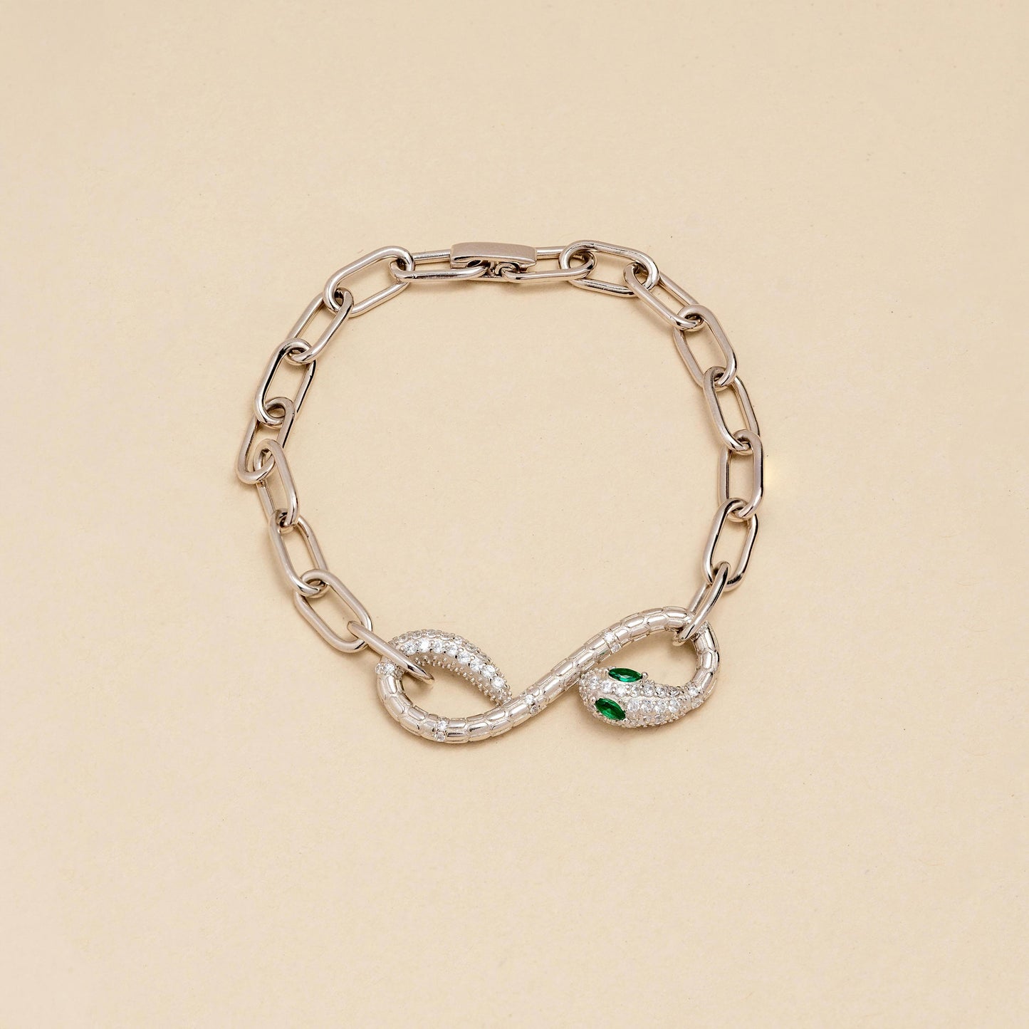 Serpenti Infinity Bracelet with Green Stone Eyes