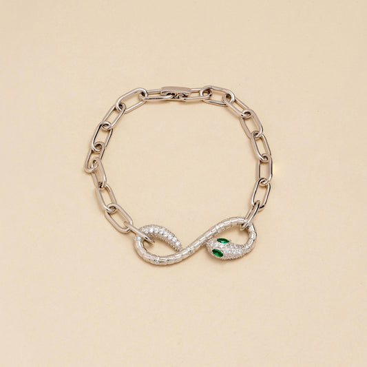 Serpenti Infinity Bracelet with Green Stone Eyes